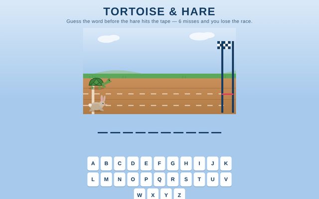 Tortoise and Hare, a daily word game